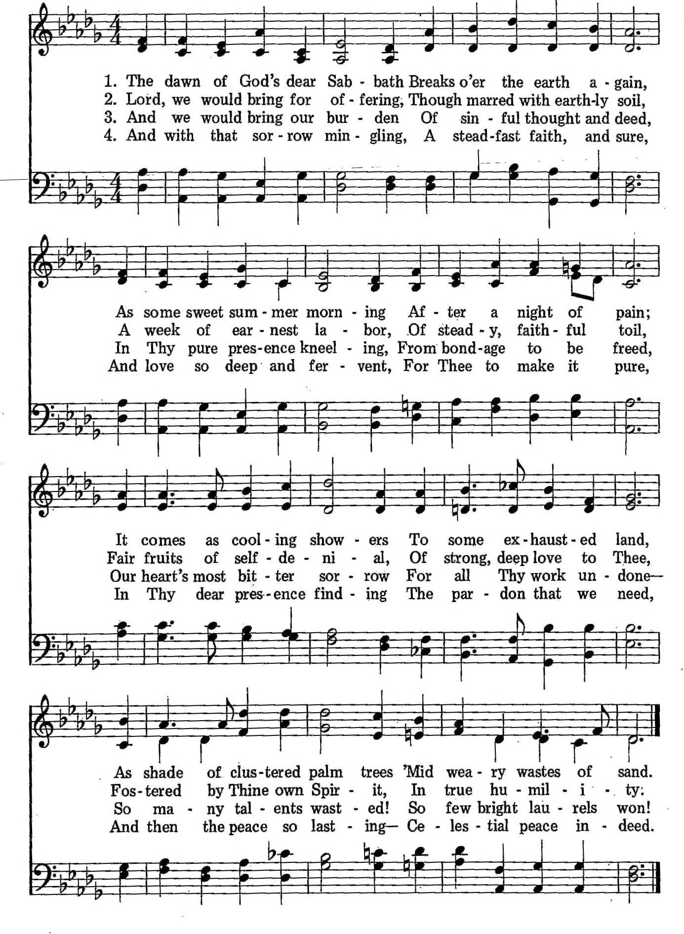 040 – The Dawn of God's Dear Sabbath sheet music